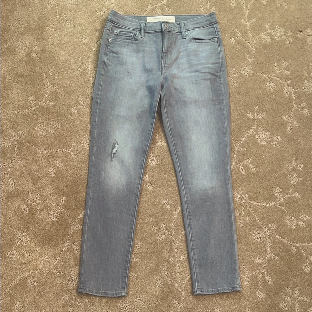Gap Distressed Gray Best Girlfriend Jeans, Sz 25